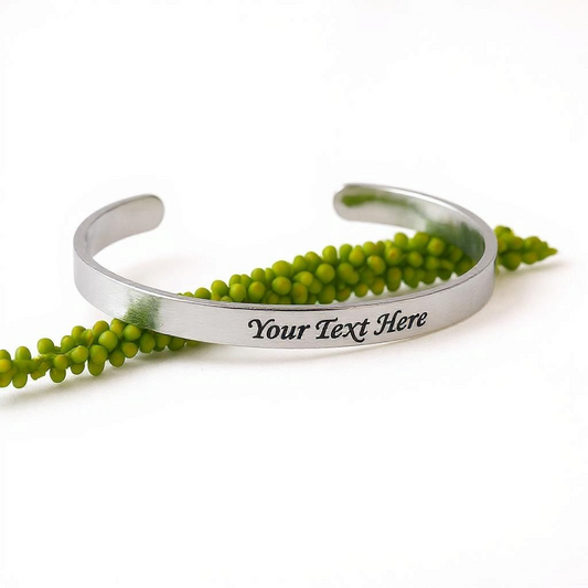 Personalized Silver Bracelet – Stylish Engraved Kada for Unisex