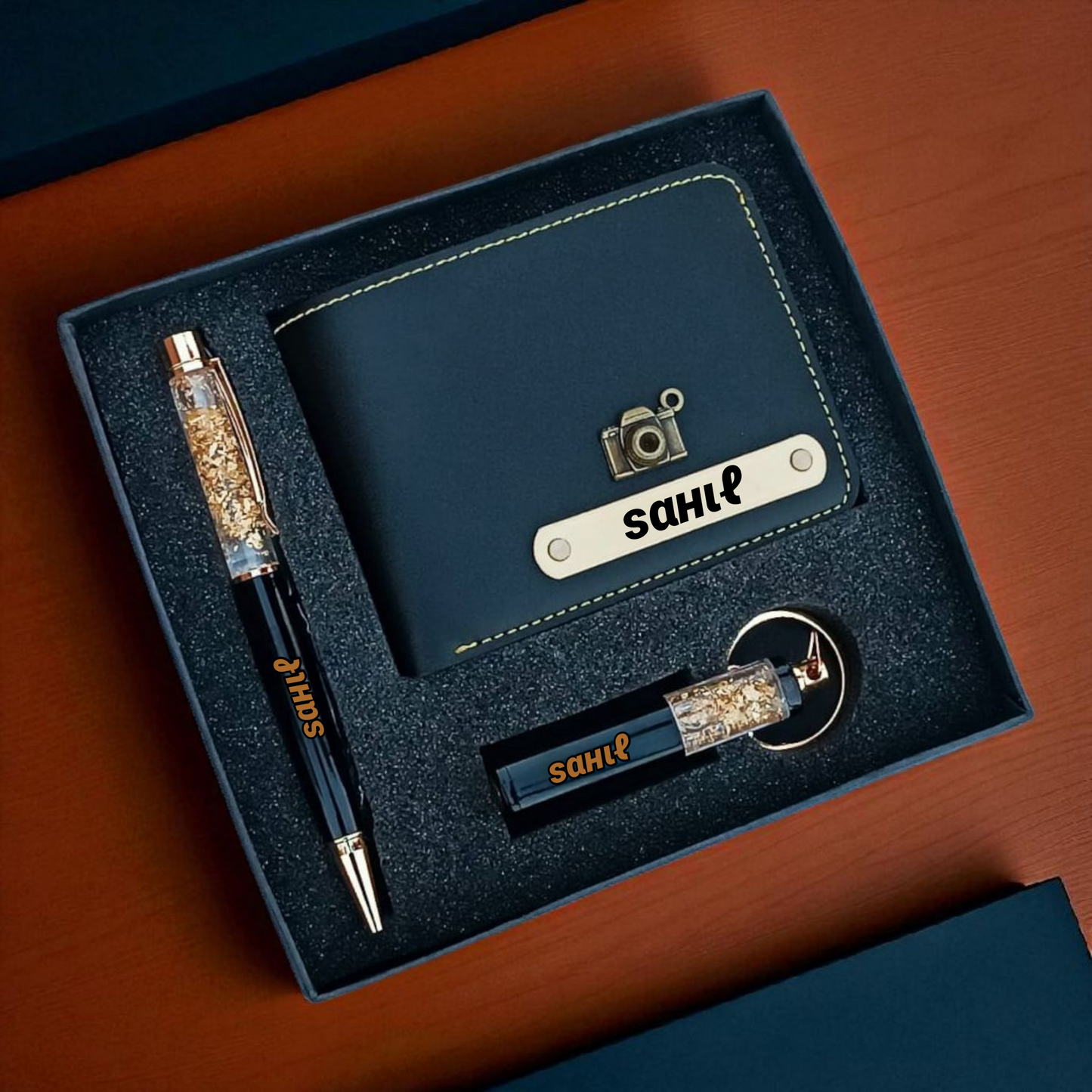 Luxury Black Personalized Set – Wallet, Pen & KeychainLuxury Black Personalized Set – Wallet, Pen & Keychain