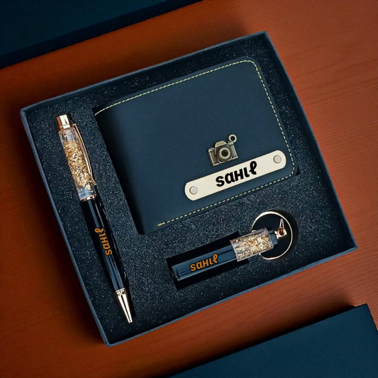 Luxury Black Personalized Set – Wallet, Pen & KeychainLuxury Black Personalized Set – Wallet, Pen & Keychain