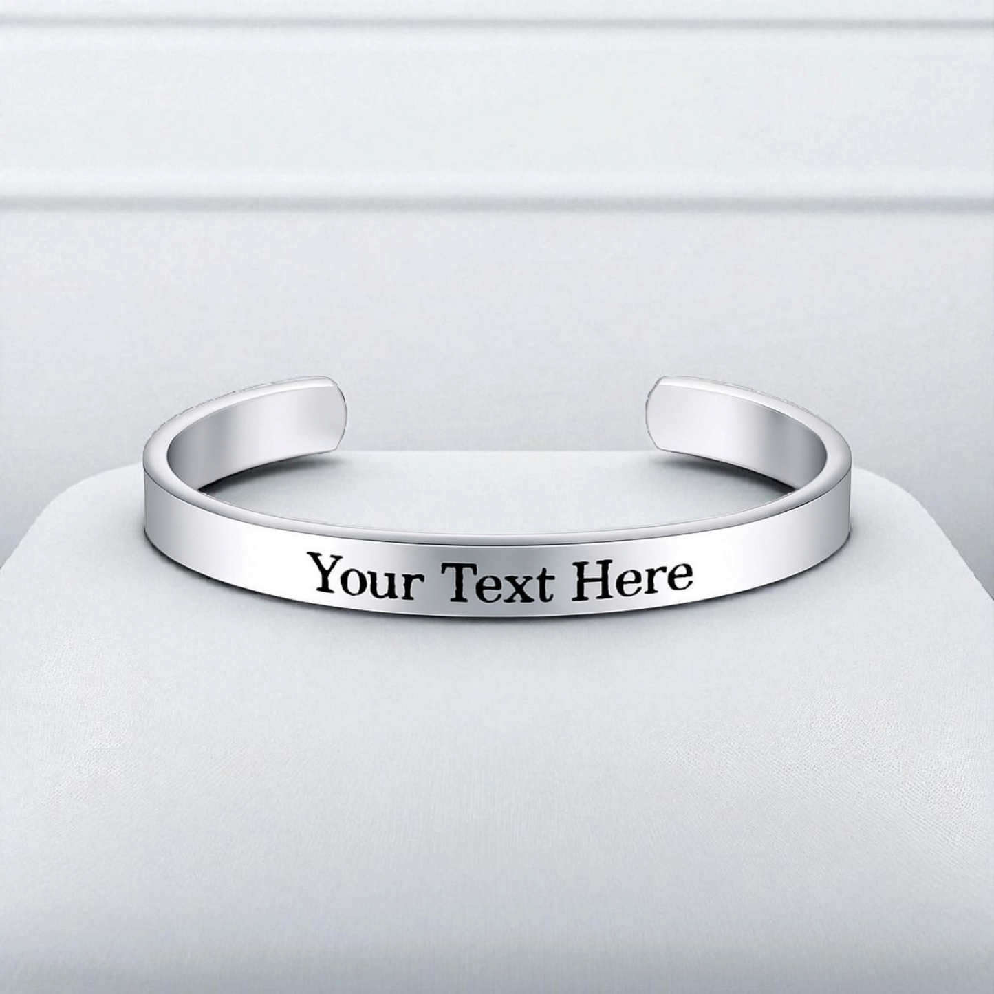 Personalized Silver Bracelet – Stylish Engraved Kada for Unisex