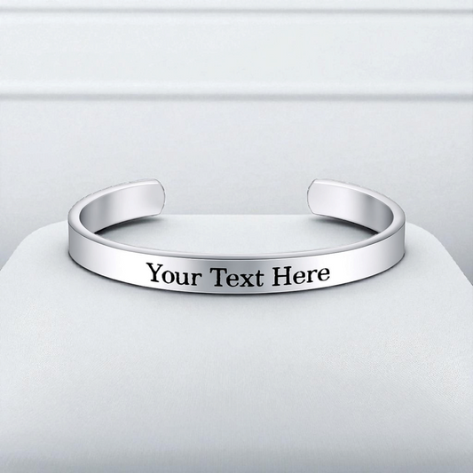 Personalized Silver Bracelet – Stylish Engraved Kada for Unisex